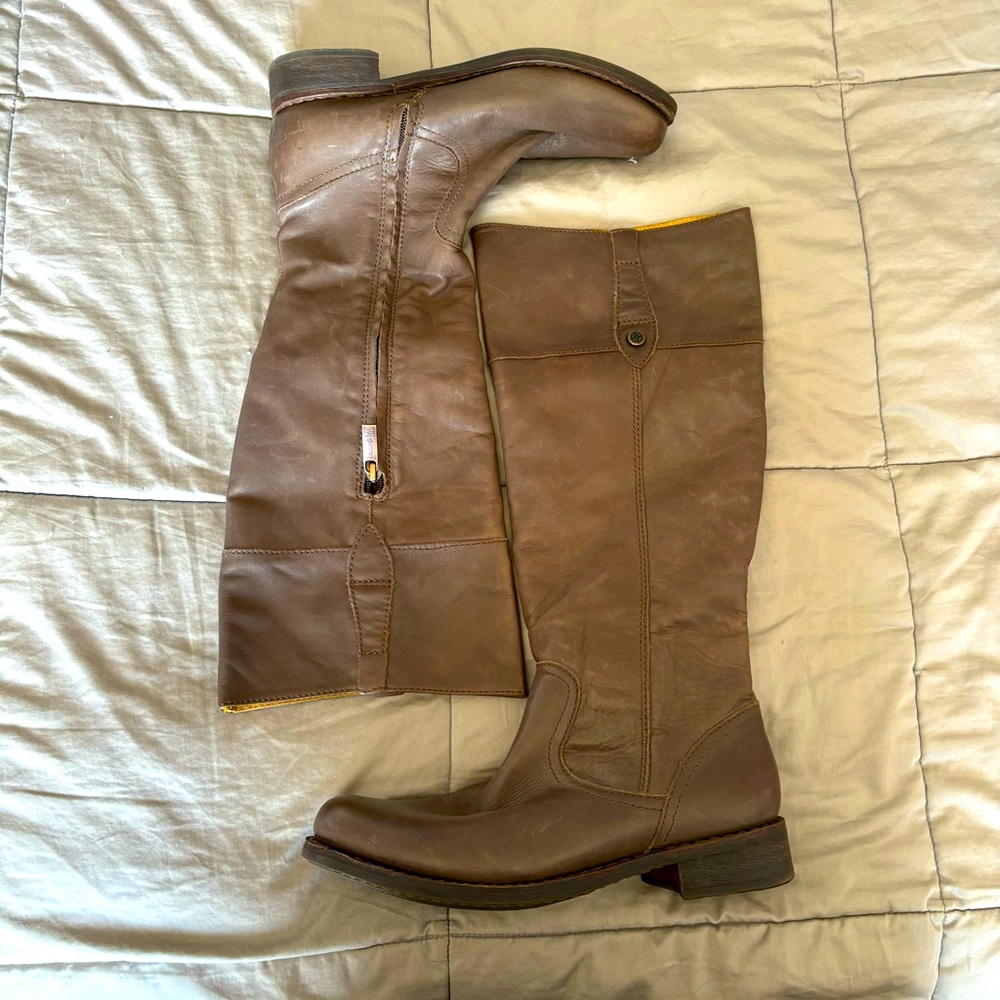 Bussola size 10 soft leather boots Biella style espresso brown